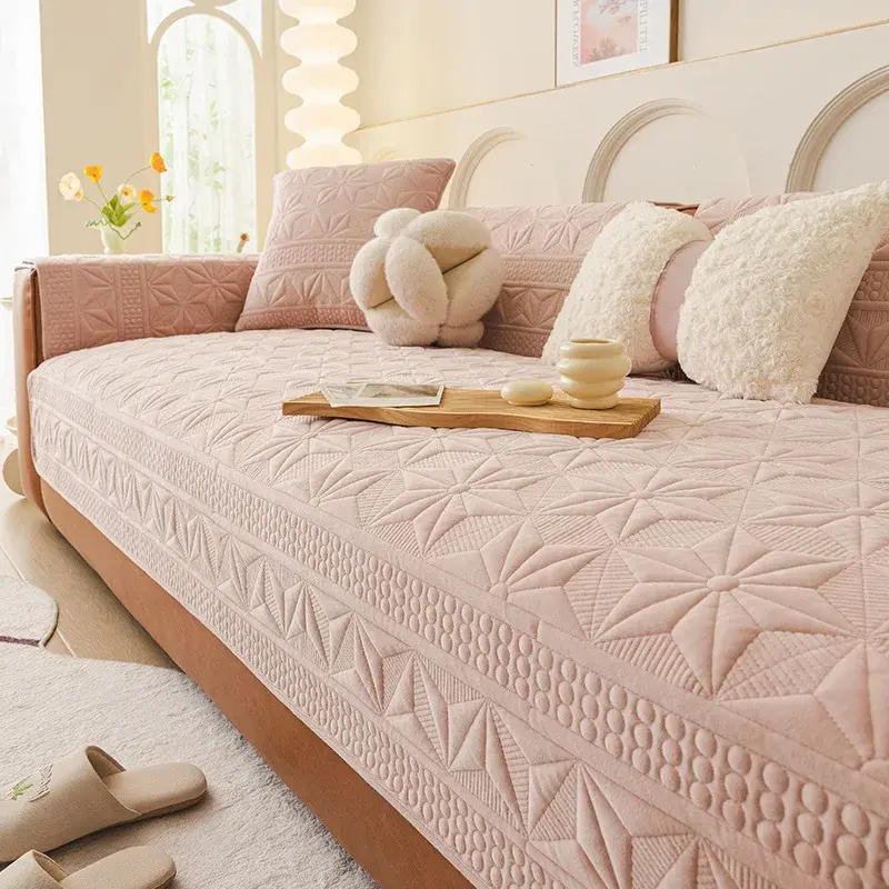 Cream Wind Style Cushion Modern Simple Sofa Cover Pure Cotton Non-slip Four Seasons Universal Sofa Cushion Cover Cloth Towel
