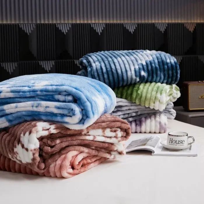 High Quality Blanket for Beds Tie Dyeing Warm Manta Various Sizes Flannel Fleece Thow Blanket Thick Warm Plaids Sofa Blanket