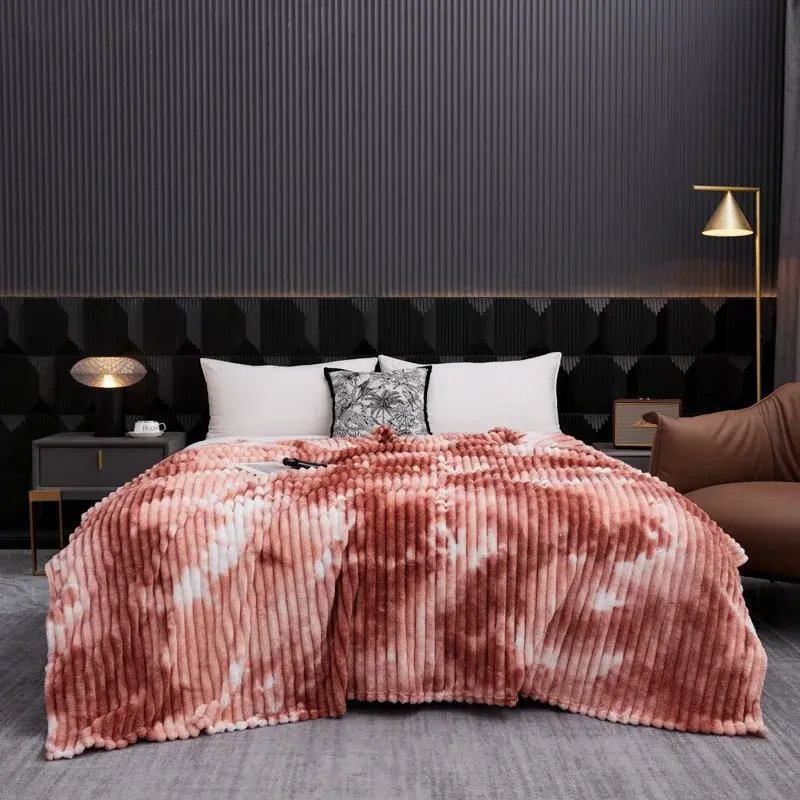 High Quality Blanket for Beds Tie Dyeing Warm Manta Various Sizes Flannel Fleece Thow Blanket Thick Warm Plaids Sofa Blanket