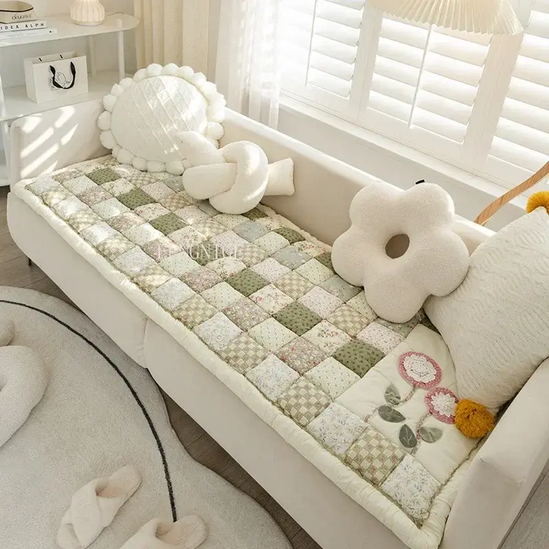 Korean Pure Cotton Sofa Cover for Living Room Embroidery Sofas Towel Non Slip Couch Covers L Shaped Corner Sofa Mat Seat Pad
