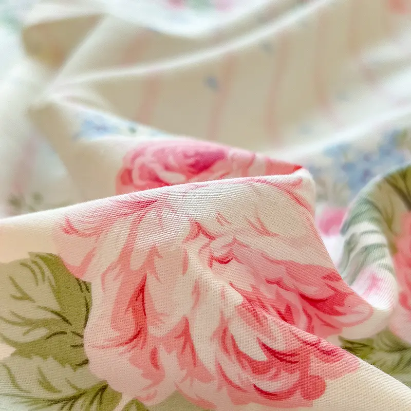 Skin-friendly Bed Sheets 100% Cotton Bed Cover Floral Style Fitted Sheet Queen Size Bed Linen couvre lit (Pillowcase Need Order)