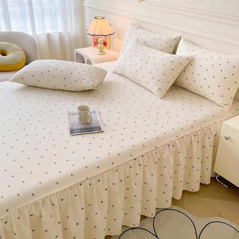 1pc Soft Bed Skirt Home Bedspread Single/Twin/Queen/King Size Bed Cover Skirt Style Bed Linen falda de cama (No Pillowcase)