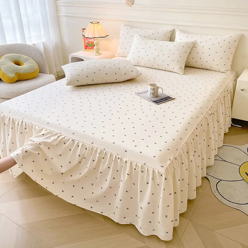 1pc Soft Bed Skirt Home Bedspread Single/Twin/Queen/King Size Bed Cover Skirt Style Bed Linen falda de cama (No Pillowcase)