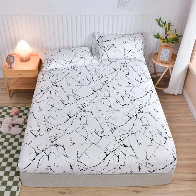 1pc Elastic Fitted Sheet Single Bed Linen Double Bedsheet for Home Breathable Bed Cover sabanas para cama  (No Pillowcase)