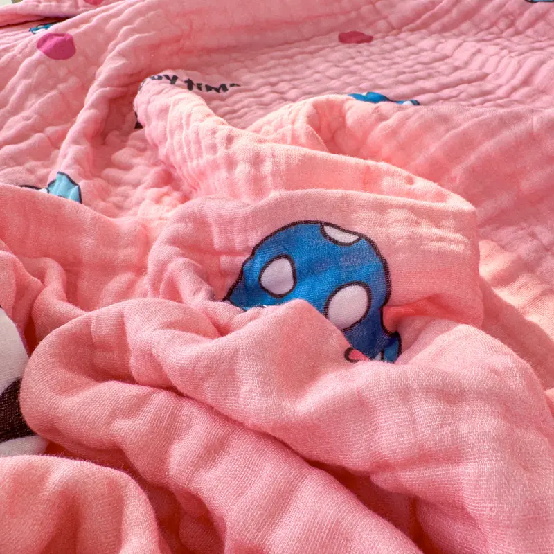 100% Cotton Blanket Breathable Towel for Kids Blankets Skin-friendly Plaid Nap Blankets Super Soft Bedsheet Travel Shawl manta