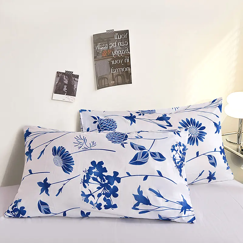 Printed Pillow Cover 2pcs Pillowcase 48x74cm Pillow Sham for Home Bed Pillowslip Rectangle Cushion Cover funda almohada