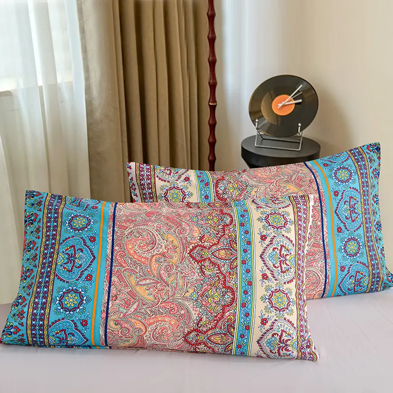 Printed Pillow Cover 2pcs Pillowcase 48x74cm Pillow Sham for Home Bed Pillowslip Rectangle Cushion Cover funda almohada