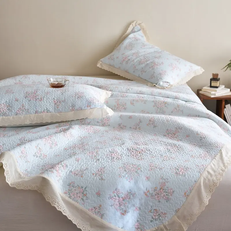 Lace Bedspread Floral Style Bed Cover Skin-friendly Mattress Topper 230x250 Home Soft Bed Linen cubrecama(Pillowcase Need Order)