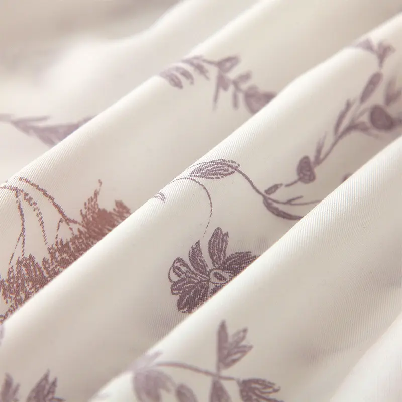 Soft Bed Cover Floral Style Bedsheet 100% Lyocell Fiber Fitted Sheet Home Mattress Protector couvre lit	(Pillowcase Need Order)