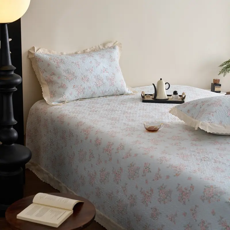 Lace Bedspread Floral Style Bed Cover Skin-friendly Mattress Topper 230x250 Home Soft Bed Linen cubrecama(Pillowcase Need Order)