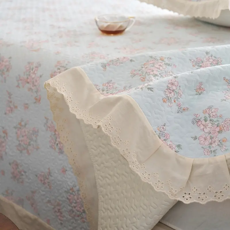 Lace Bedspread Floral Style Bed Cover Skin-friendly Mattress Topper 230x250 Home Soft Bed Linen cubrecama(Pillowcase Need Order)