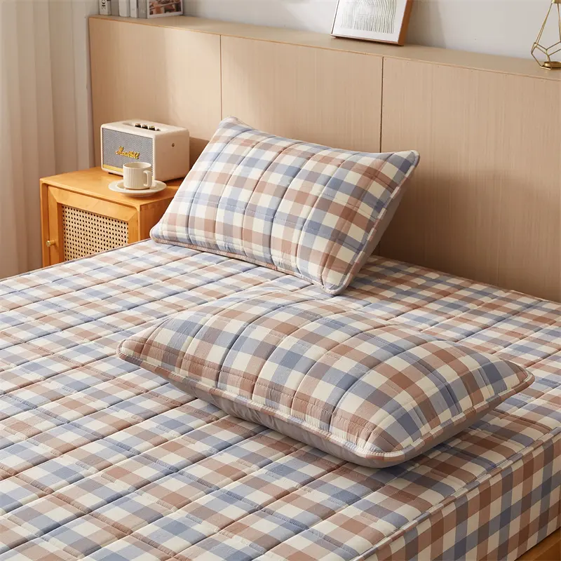 2pcs Quilted Pillowcase 48x74cm Pillow Cover 100% Cotton Pillowslip 베개 커버 Skin-friendly Pillow Case Plaid Style Cushion Covers