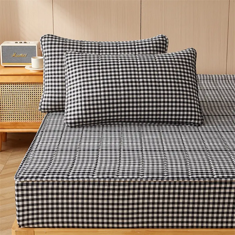 2pcs Quilted Pillowcase 48x74cm Pillow Cover 100% Cotton Pillowslip 베개 커버 Skin-friendly Pillow Case Plaid Style Cushion Covers