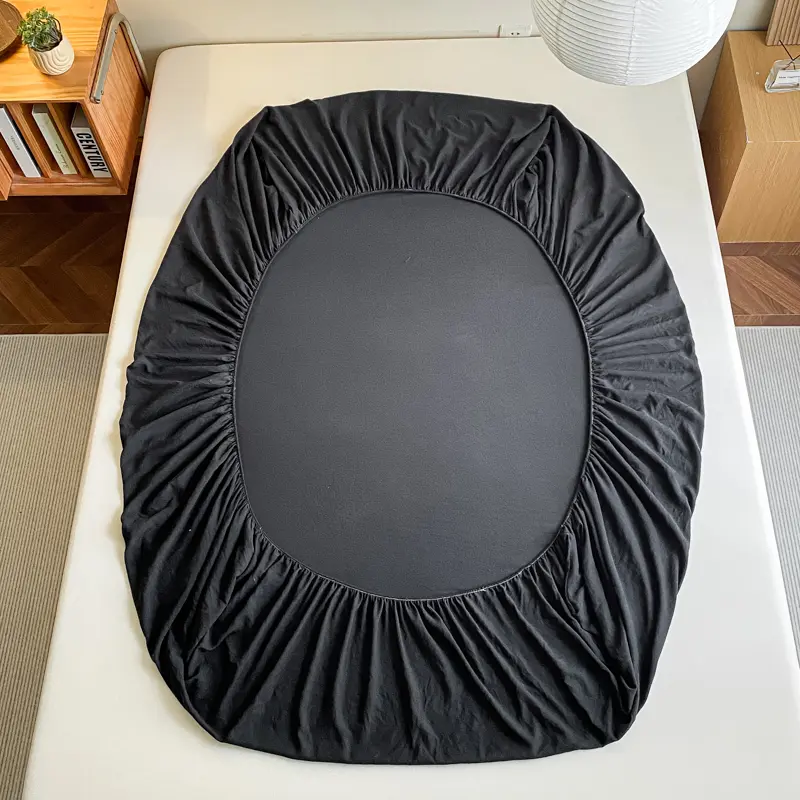 Black Fitted Sheet Girls Boys Room Bed Cover Mattress Protector Bed 90/120/150/180/200cm Sheets couvre lit(Pillowcase Need Order