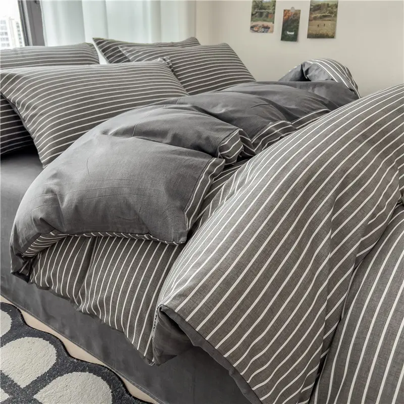 Stripe Style Quilt Cover Adults Kids Bedding Blanket Cover Pure Cotton Comforter Cover Soft Duvet Covers (Pillowcase Need Order)