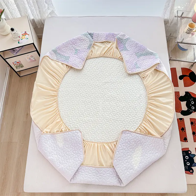 Cool Bedspread Elastic Bed Cover Floral Style Mattress Protector cubre colchón Quilted Bed Linen (Pillowcase Need Order)
