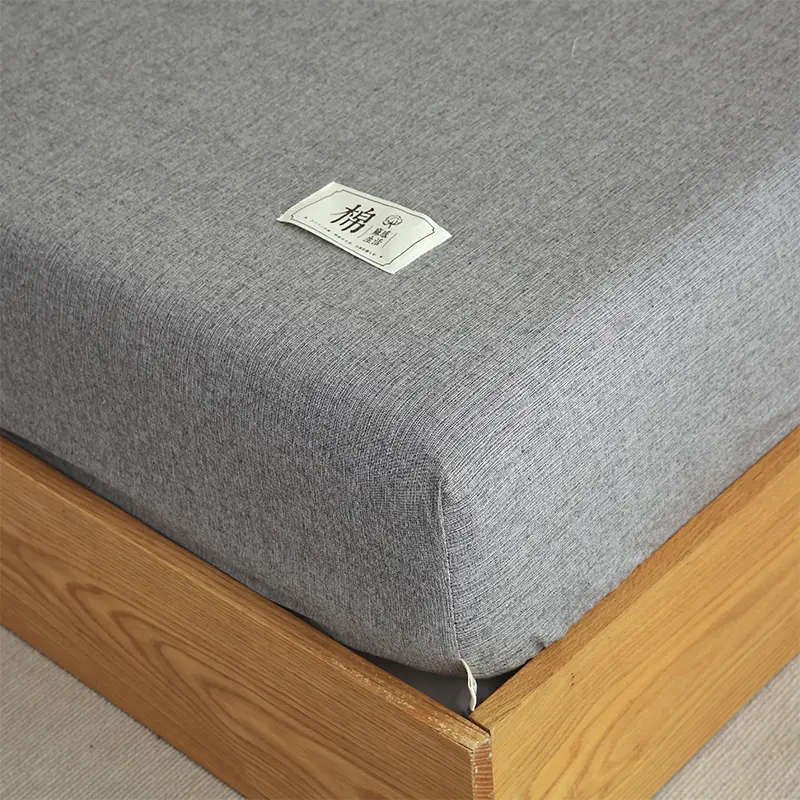 1pc Elastic Fitted Sheet Solid Color Bed Linen 100% Cotton Bedsheet for Home Adults Kids Bed Cover sabanas (No Pillowcase)