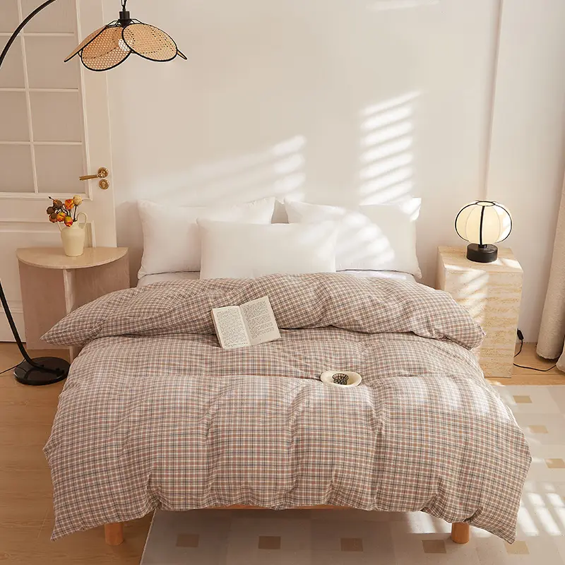 Skin-friendly Duvet Cover Pure Quilt Cover Plaid Style Bedding Adults Kids Comforter Cover Print Duvets Cover housse de couette