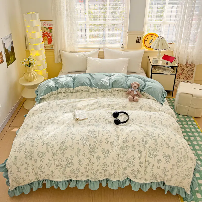 Soft Quilt Cover Printed Comforter Cover Floral Bedding Girls Room Duvet Cover 150x200cm funda nordica Queen Size Quilt Cover