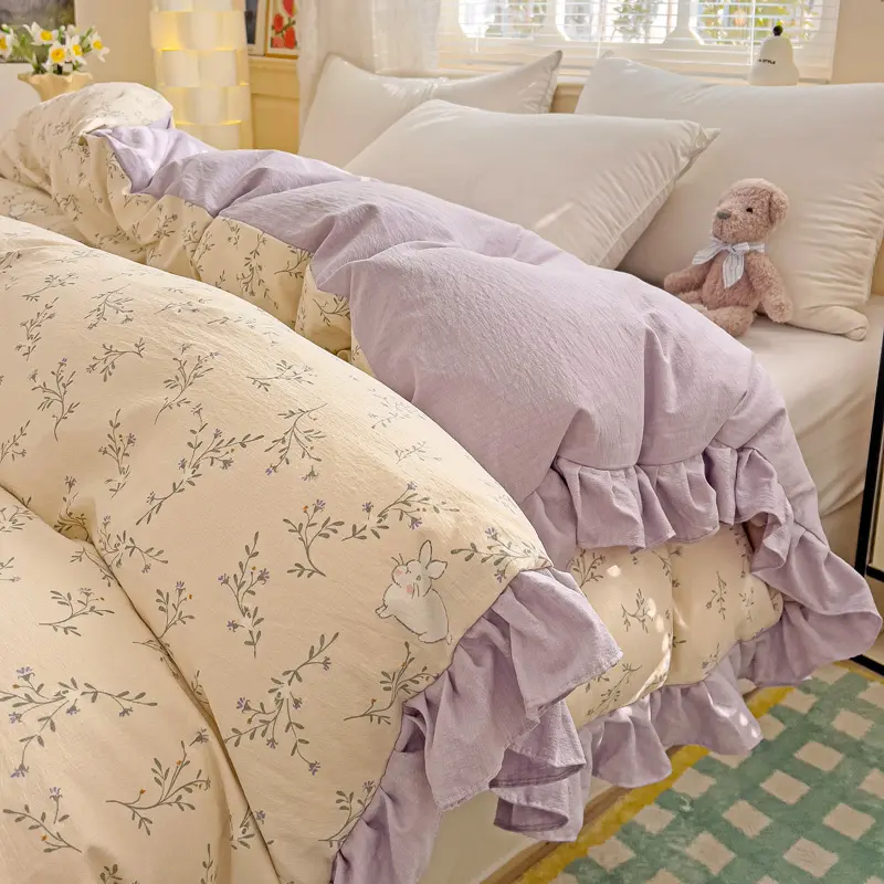 Soft Quilt Cover Printed Comforter Cover Floral Bedding Girls Room Duvet Cover 150x200cm funda nordica Queen Size Quilt Cover