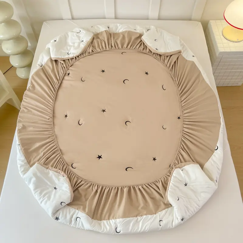1pc Embroidered Bed Cover Queen Size Bedspread Non-slip Mattress Protector Quilted Bed Linen cubre colchón (No Pillowcase)