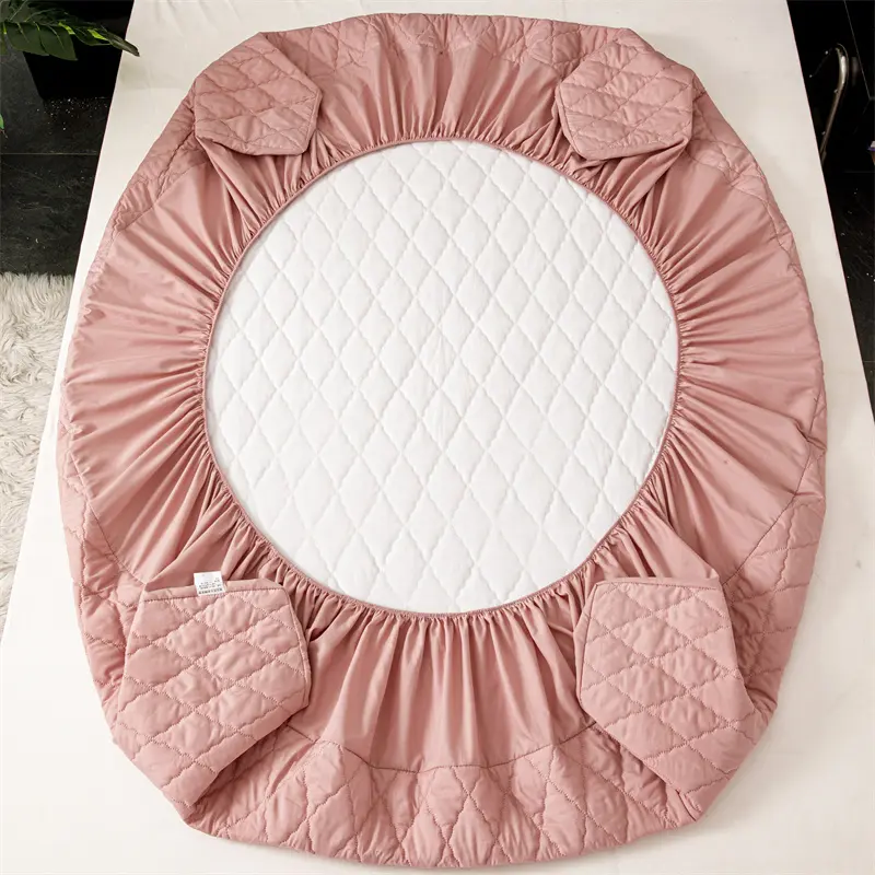 1pc Quilted Bed Cover Waterproof Bedspread Solid Color Bed Linen Adults Kids Room Mattress Protector 매트리스 커버(No Pillowcase