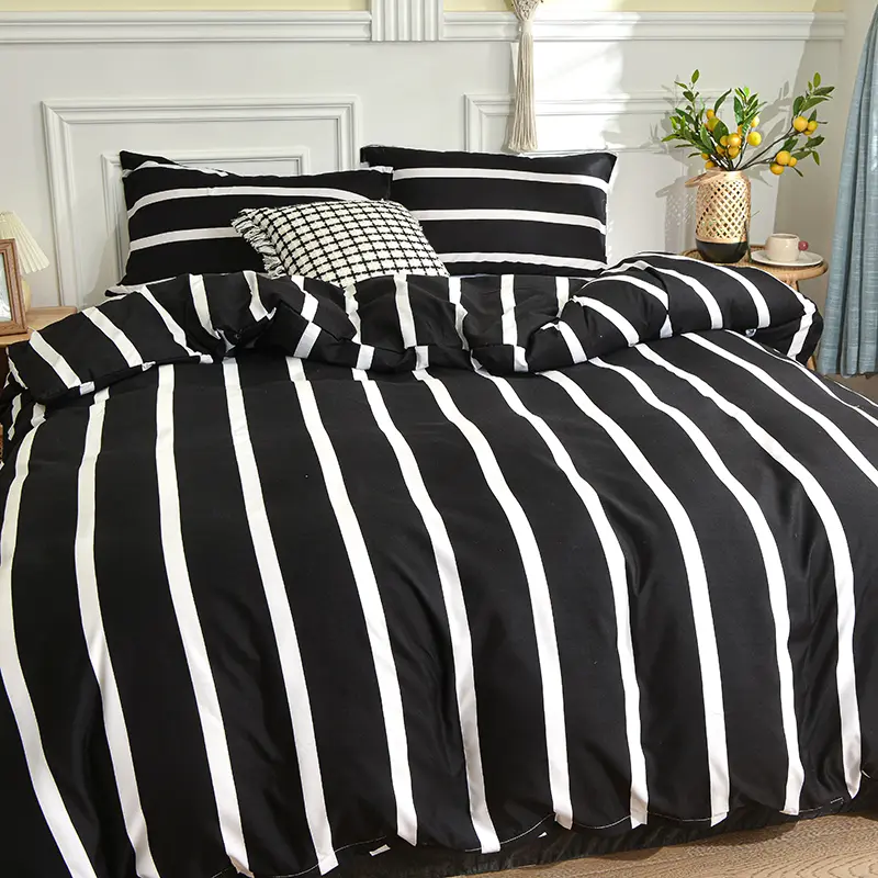 Duvet Cover Bed 150x200 Stripe Style Comforter Cover and Pillowcase Girls Boys Room Bedding King Size Quilt Cover Set ropa cama