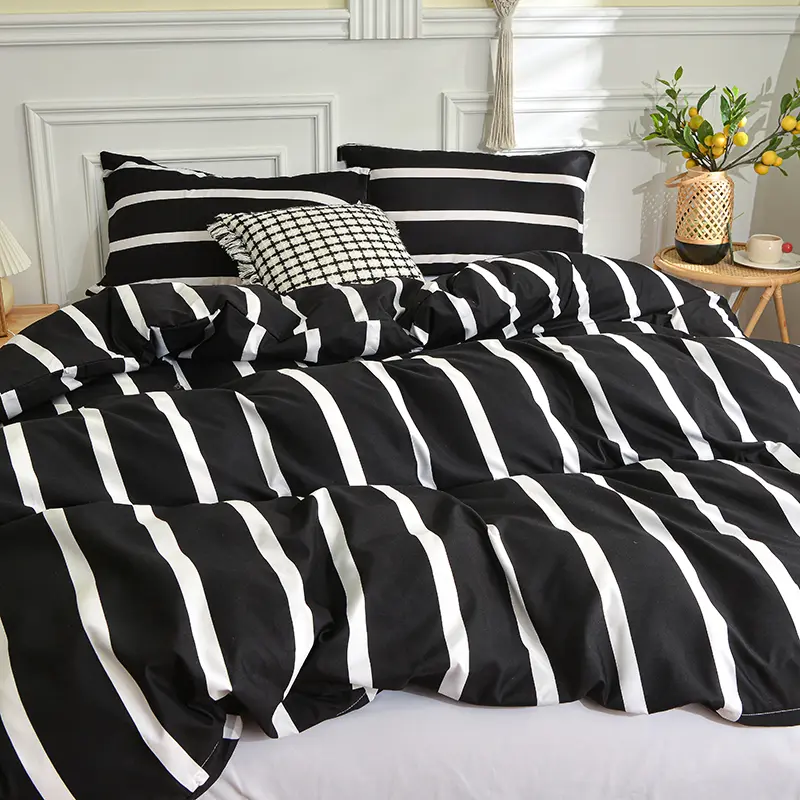 Duvet Cover Bed 150x200 Stripe Style Comforter Cover and Pillowcase Girls Boys Room Bedding King Size Quilt Cover Set ropa cama