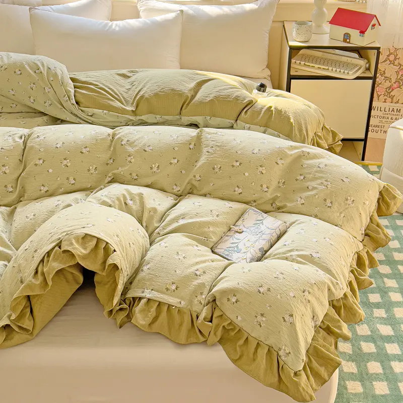 Ruffles Duvet Cover Floral Style Quilt Cover Single/Double Size Comforter Cover Home Bedding Blanket Covers housse de couette