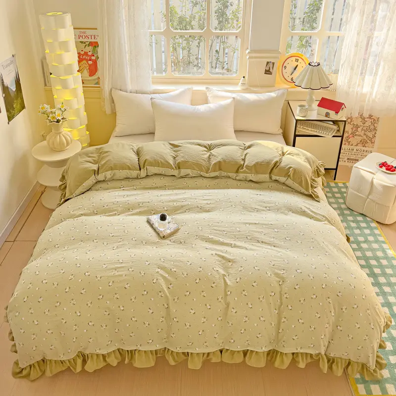 Ruffles Duvet Cover Floral Style Quilt Cover Single/Double Size Comforter Cover Home Bedding Blanket Covers housse de couette