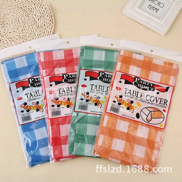 10Pack Blue and White Checkered Tablecloth Plastic Table Cloths for Parties Disposable 54 x 108 inch Waterproof Rectangular