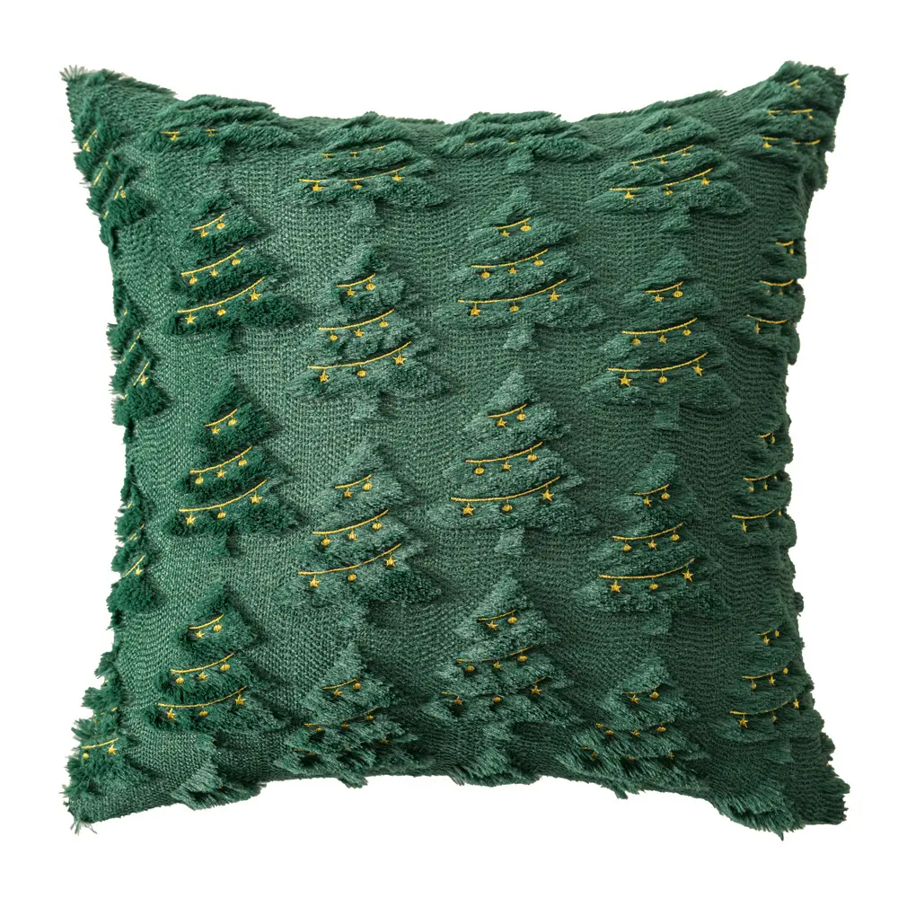 Red green White Christmas lantern embroidery pillow cover cushion for living room decoration