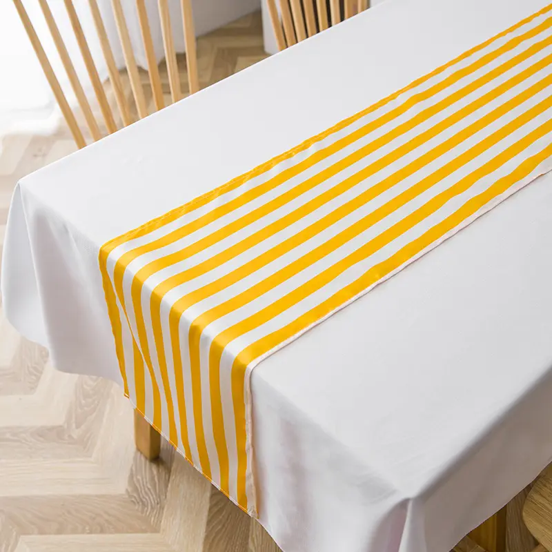 30x180cm Striped Table Runner Polyester Black and White Classic Elegant Table Decor for Birthday Wedding Party Decor