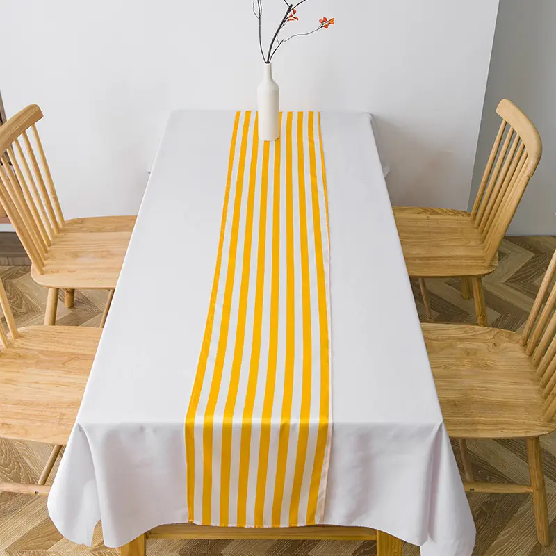 30x180cm Striped Table Runner Polyester Black and White Classic Elegant Table Decor for Birthday Wedding Party Decor