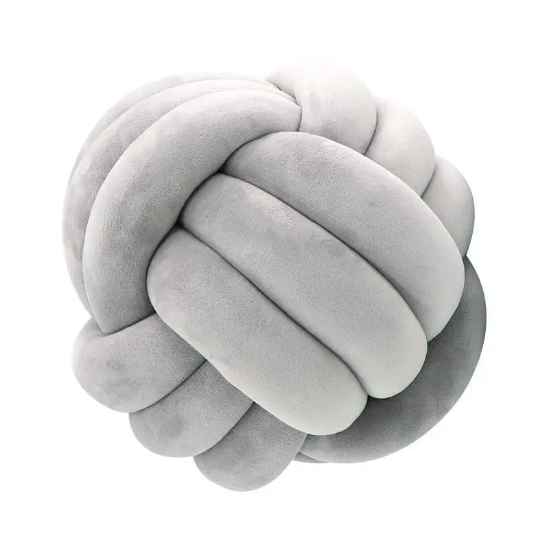 Almohada con nudo, almohadas redondas, cojín decorativo para el hogar, cojines estéticos decorativos, lana de cordero blanca de