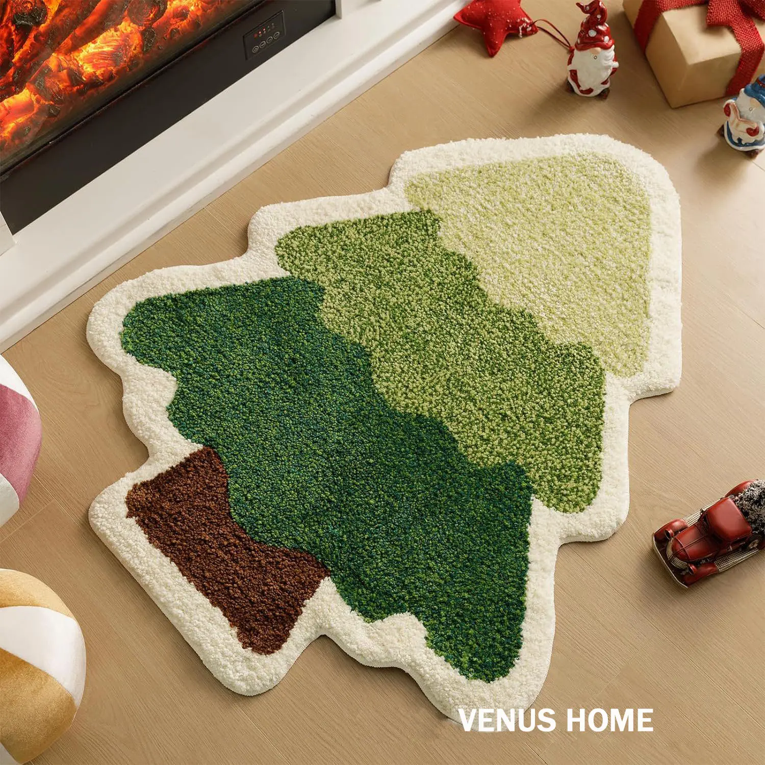 Santa Claus Bathroom Rugs for Living Room Red Christmas Rug Absorbent Washable BathMat Shower Non-Slip Soft Thick Bathtub Carpet