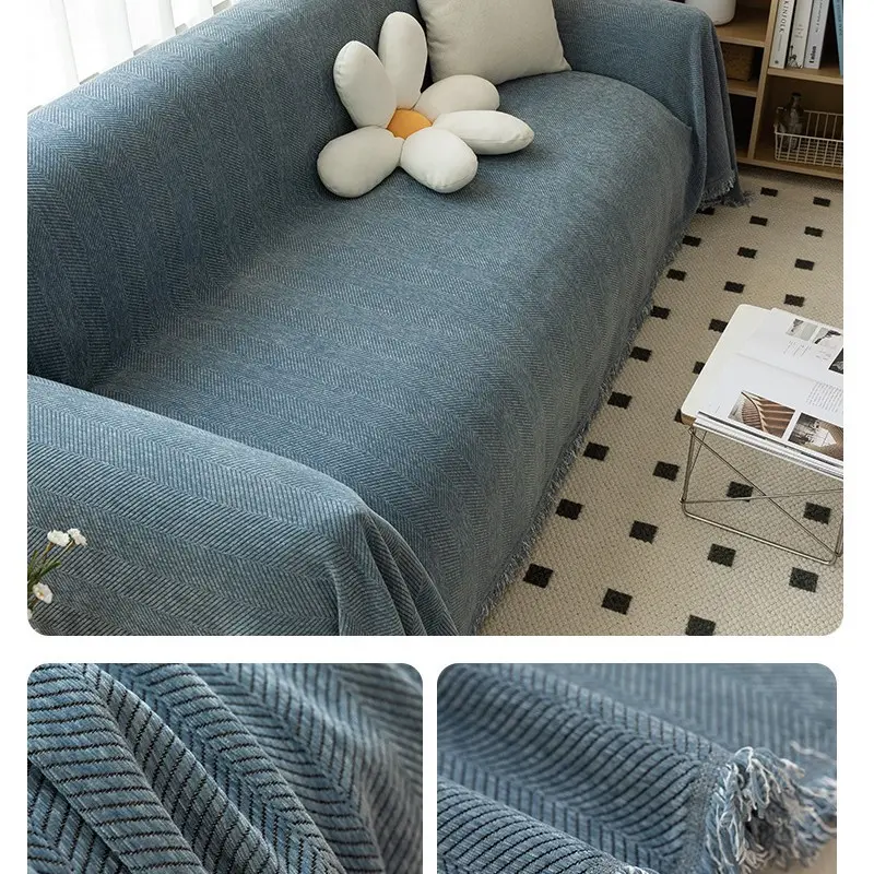 Chenille sofa towel 2025 new herringbone cover cloth four seasons universal dust-proof sofa cushion full cover blanket