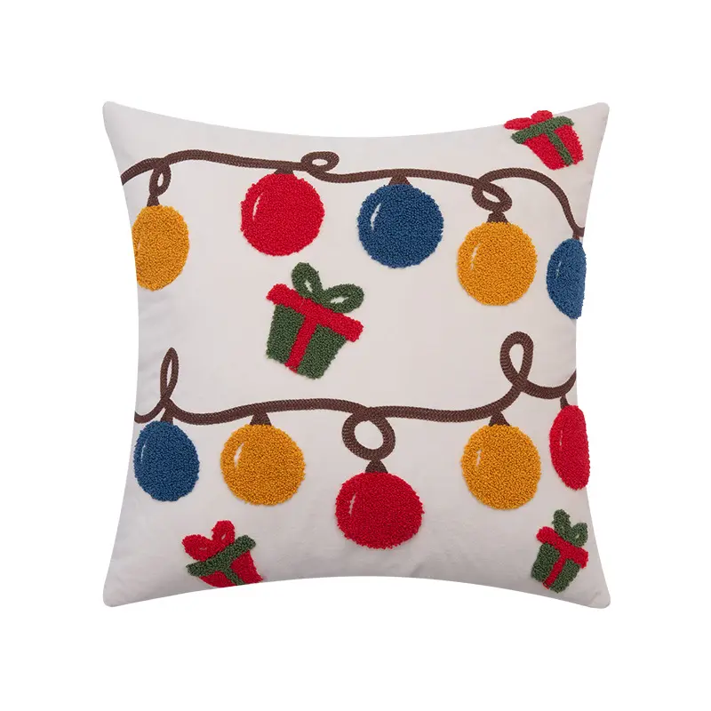 Custom Christmas Pattern Square Cushion Cover Decorative polyester Cloth Throw Pillow for Home Decor Bedroom and Couch