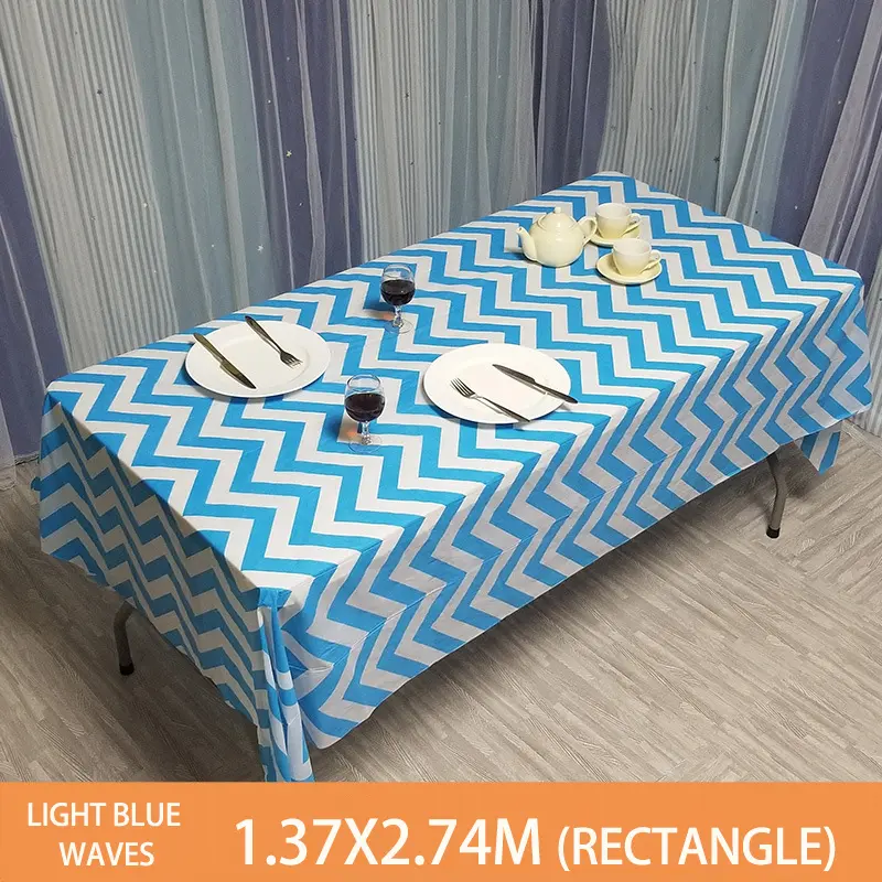 10Pcs Disposable Black White Stripe Plastic Tablecloth, 108 Inch x 54 Inch Ractangle Tablecover for Party, Dance and Picnic