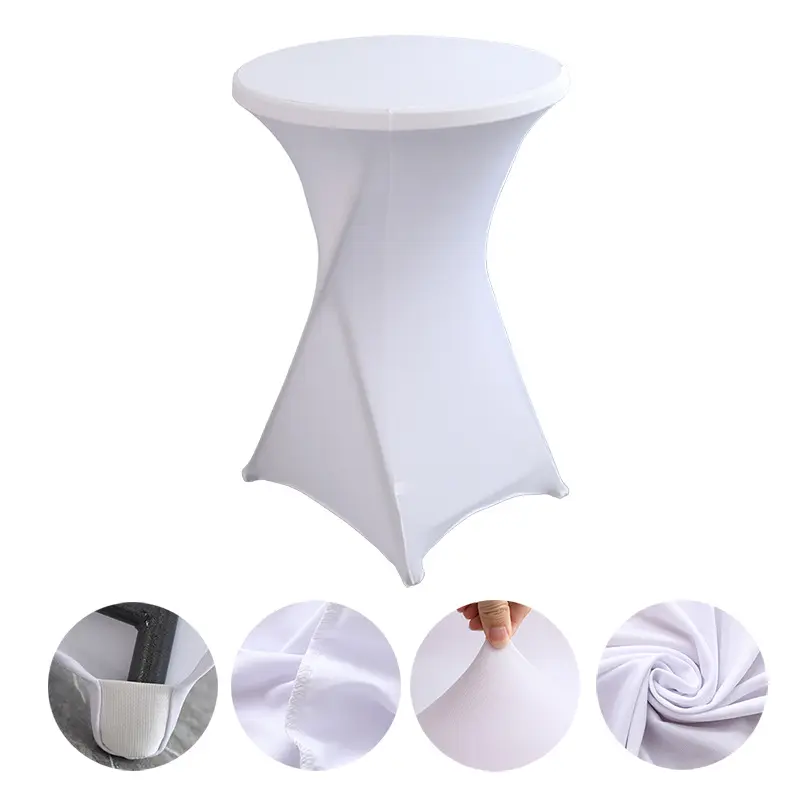 32x43Inches Highboy Spandex Cocktail TableCover Stretch Fitted Tablecloth for Round Bottom Table Bar Pub Wedding Party Banquet