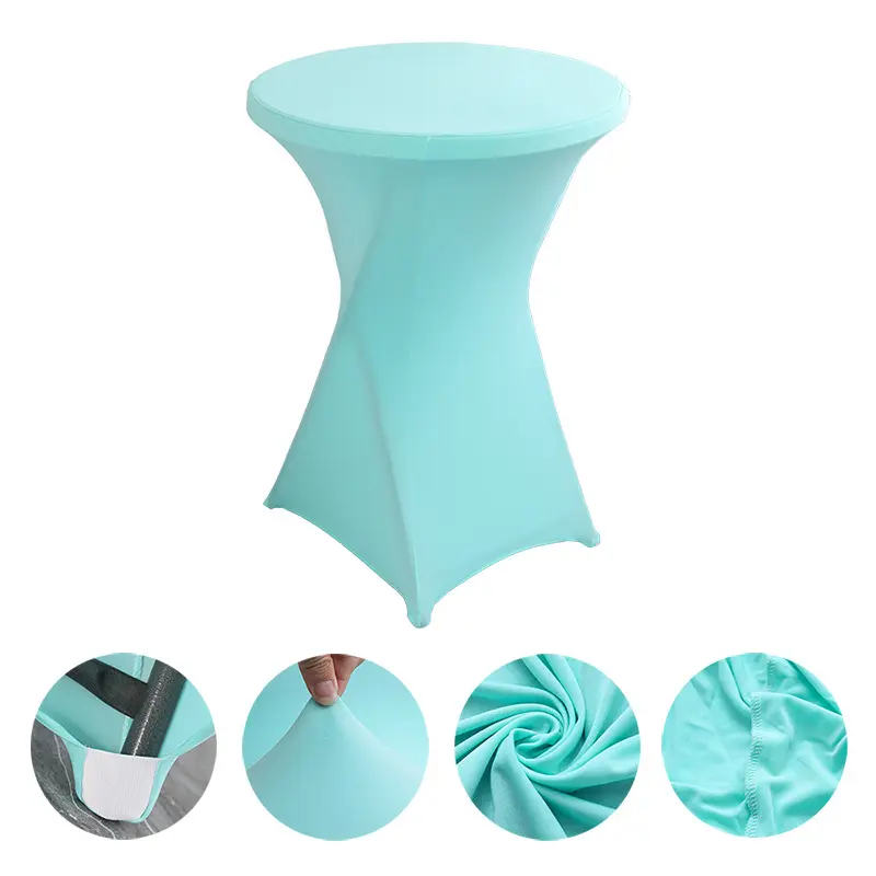 32x43Inches Highboy Spandex Cocktail TableCover Stretch Fitted Tablecloth for Round Bottom Table Bar Pub Wedding Party Banquet