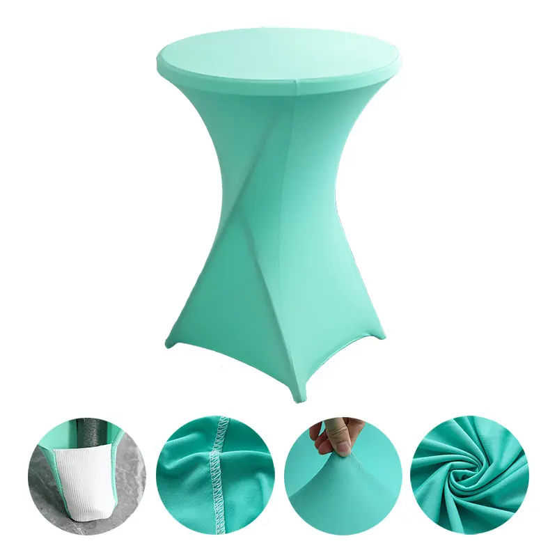 32x43Inches Highboy Spandex Cocktail TableCover Stretch Fitted Tablecloth for Round Bottom Table Bar Pub Wedding Party Banquet