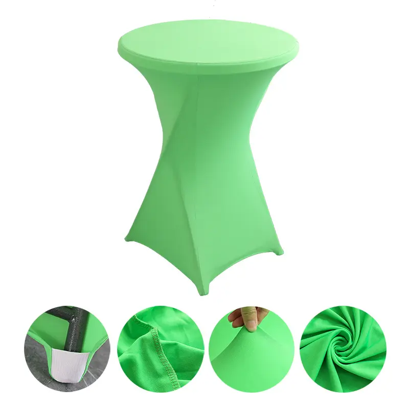 32x43Inches Highboy Spandex Cocktail TableCover Stretch Fitted Tablecloth for Round Bottom Table Bar Pub Wedding Party Banquet