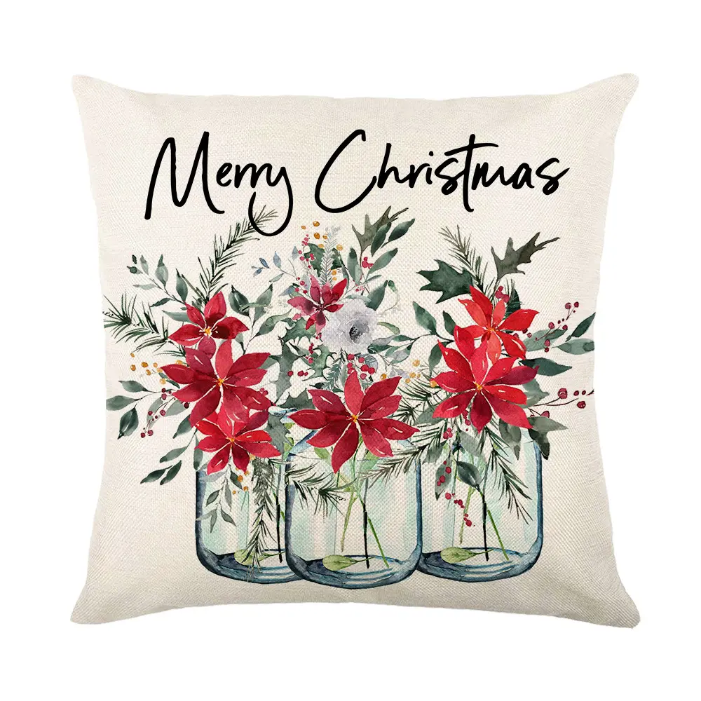 Christmas Pillow Covers 18" x 18" Christmas Decorations Throw Pillow Covers Pillow Cases for Couch Indoor Christmas Decor
