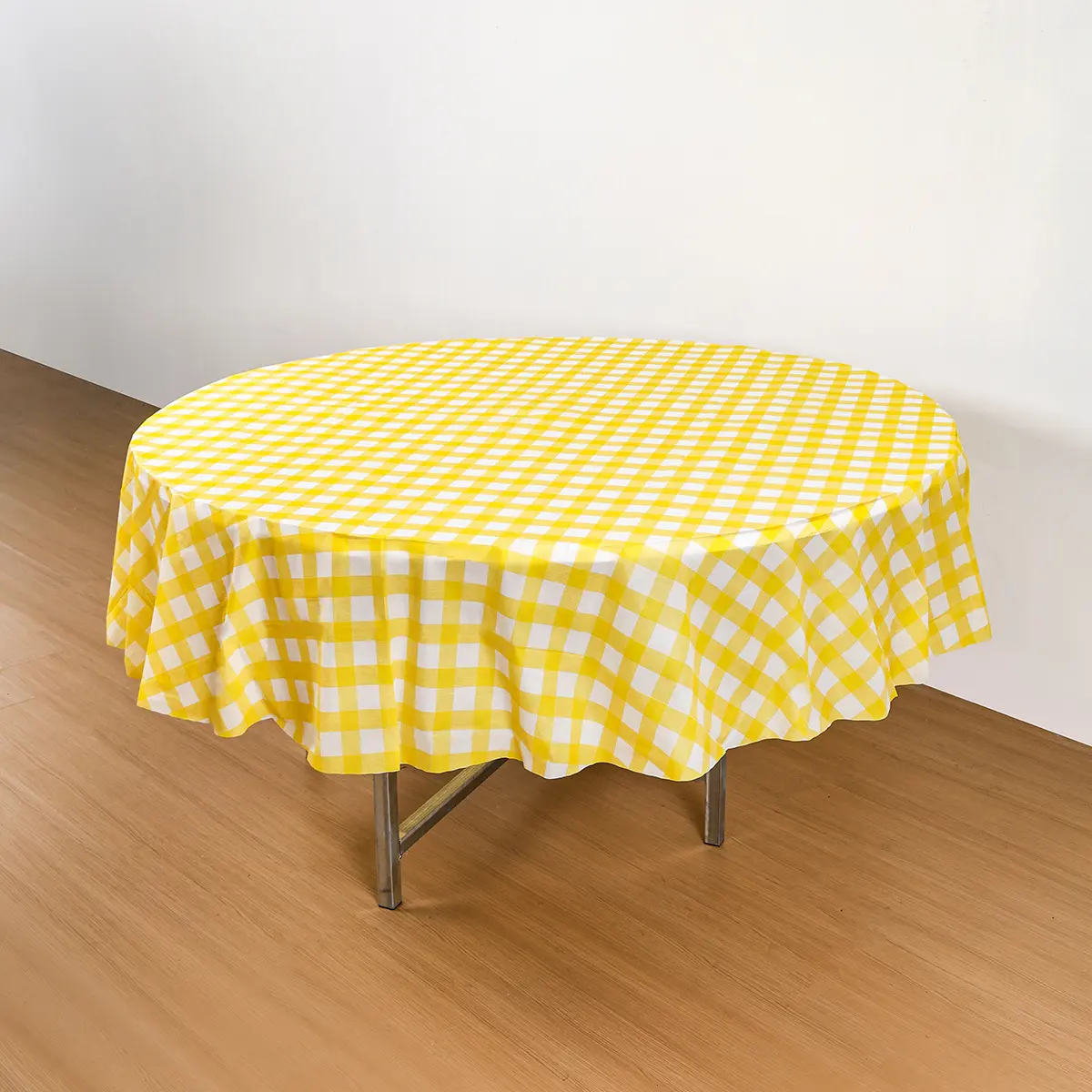 Checkered Round Tablecloth 83Inch Waterproof Stain and Wrinkle Resistant Washable Fabric Table Cloth for Dining Room Party Outdo