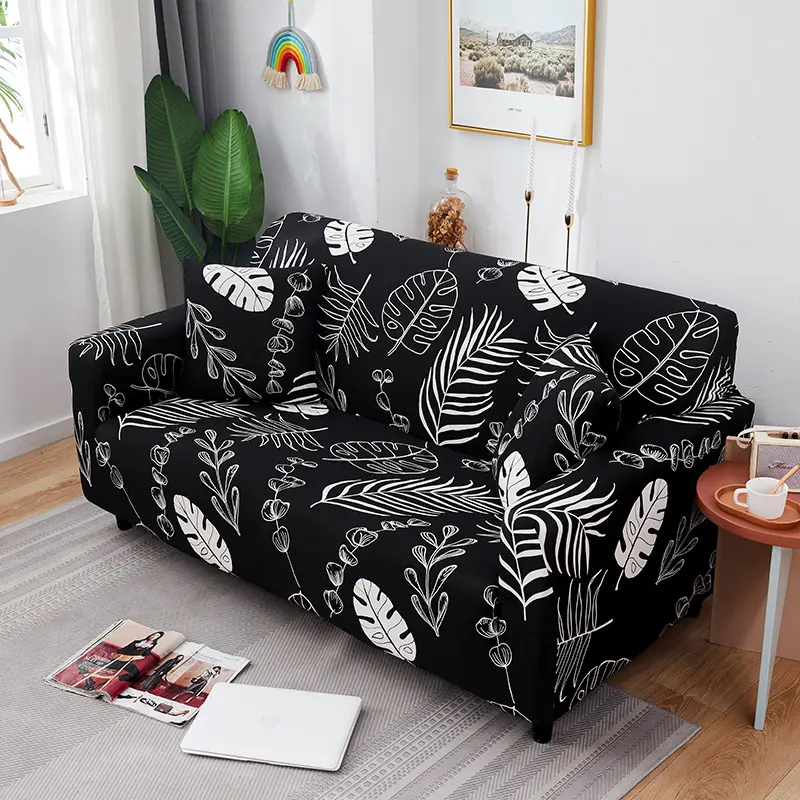 L shape Geometric Printed Washable Sofa Cover Stretch Couch Covers Sofa Slipcovers for 2 Cushion Couch and Loveseat