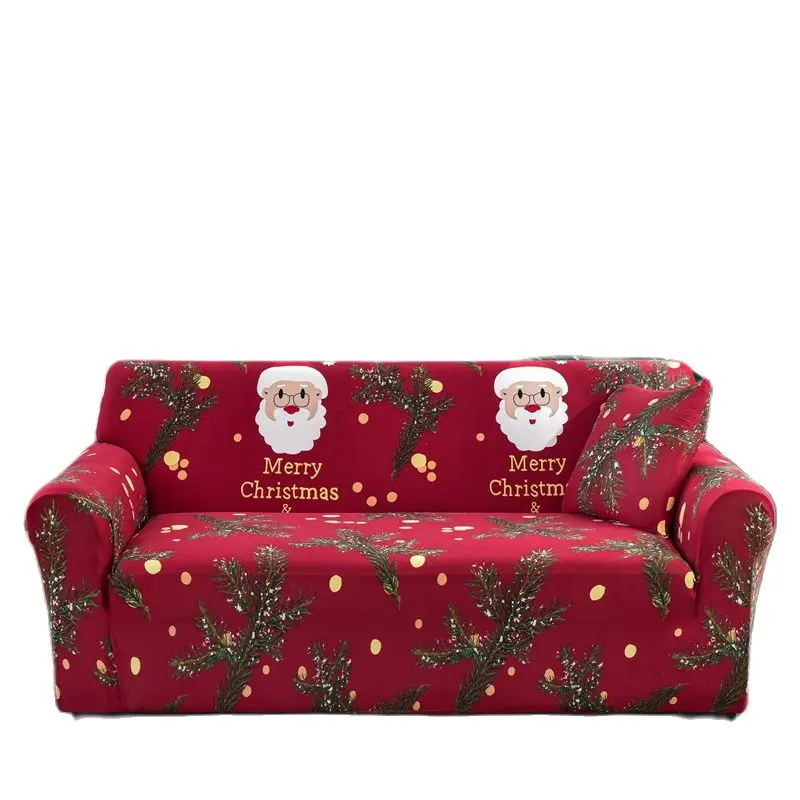 Stretch Sofa Slipcover-Christmas Theme Jingle Bell Print Soft Couch Sofa Cover Furniture Protector