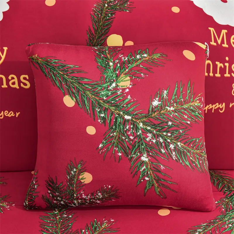 Stretch Sofa Slipcover-Christmas Theme Jingle Bell Print Soft Couch Sofa Cover Furniture Protector