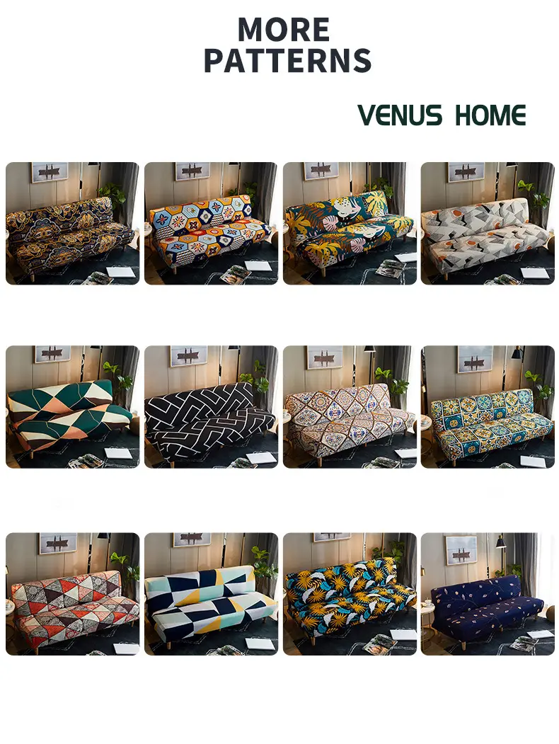 Bohemian style printed sofa cover with cushion, high elasticity sofa cover, elastic bottom floral pattern