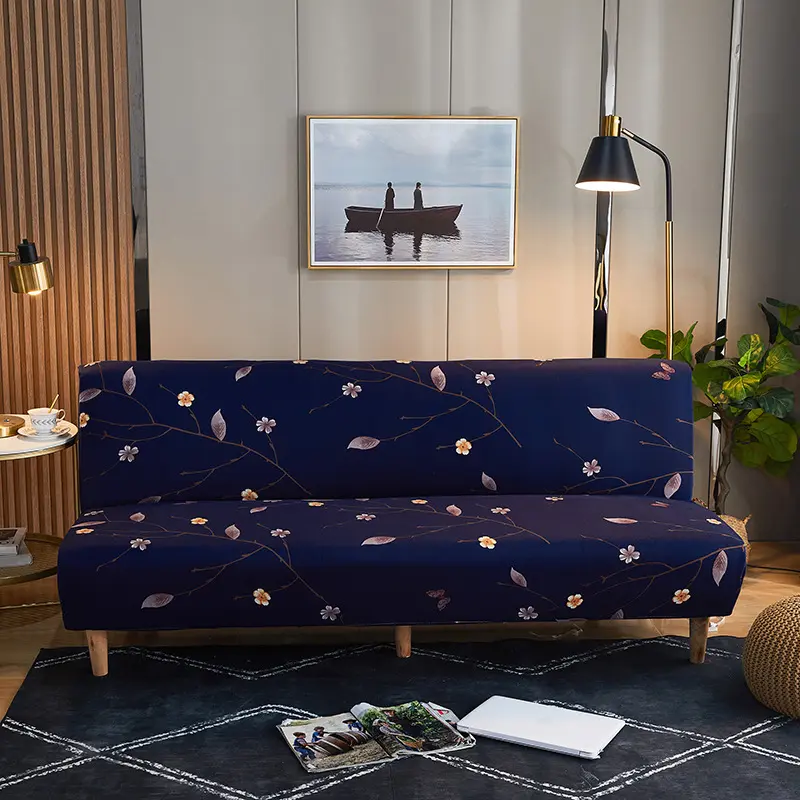 Bohemian style printed sofa cover with cushion, high elasticity sofa cover, elastic bottom floral pattern